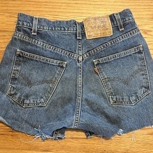 Vtg 90s Levis 550 Orange Tab Fits Sz 30 Distressed Cut Off Denim Jean Shorts USA
